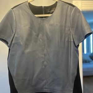 Neiman Marcus Gray and Black Women's Top - Leather Collection